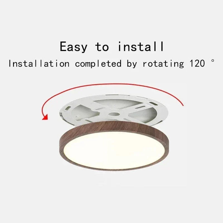 Ultrathin Wood-Design LED Ceiling Lamp