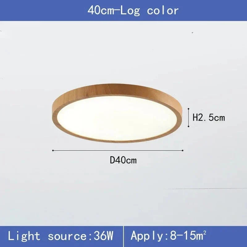 Ultrathin Wood-Design LED Ceiling Lamp