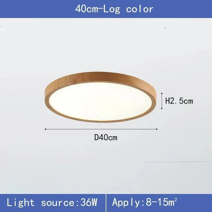 Ultrathin Wood-Design LED Ceiling Lamp