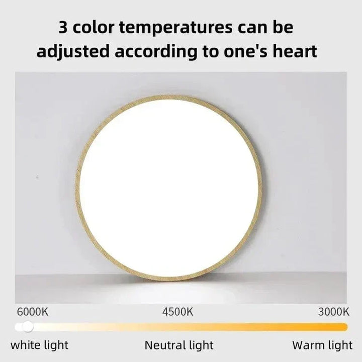 Ultrathin Wood-Design LED Ceiling Lamp