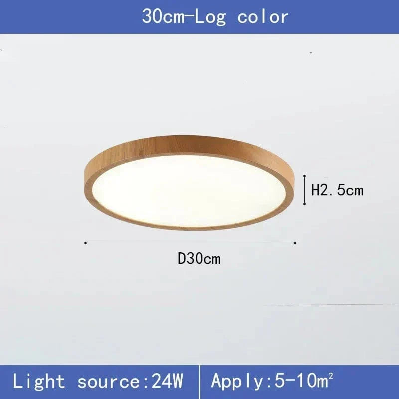 Ultrathin Wood-Design LED Ceiling Lamp