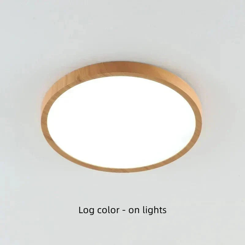 Ultrathin Wood-Design LED Ceiling Lamp