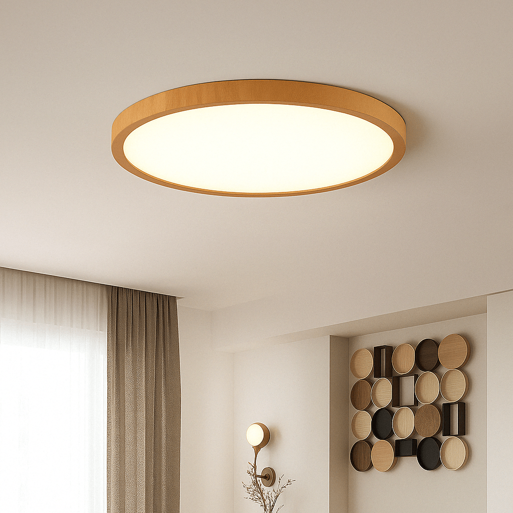 Ultrathin Wood-Design LED Ceiling Lamp