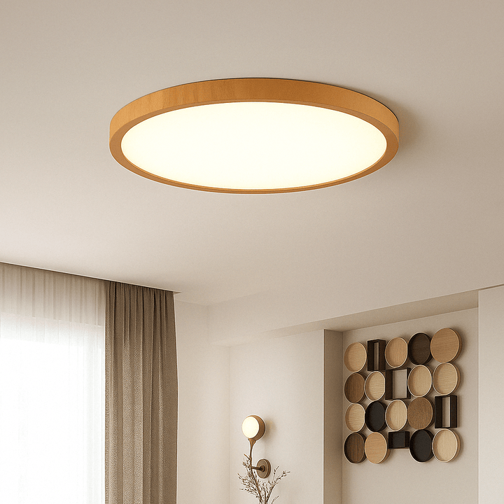 Ultrathin Wood-Design LED Ceiling Lamp