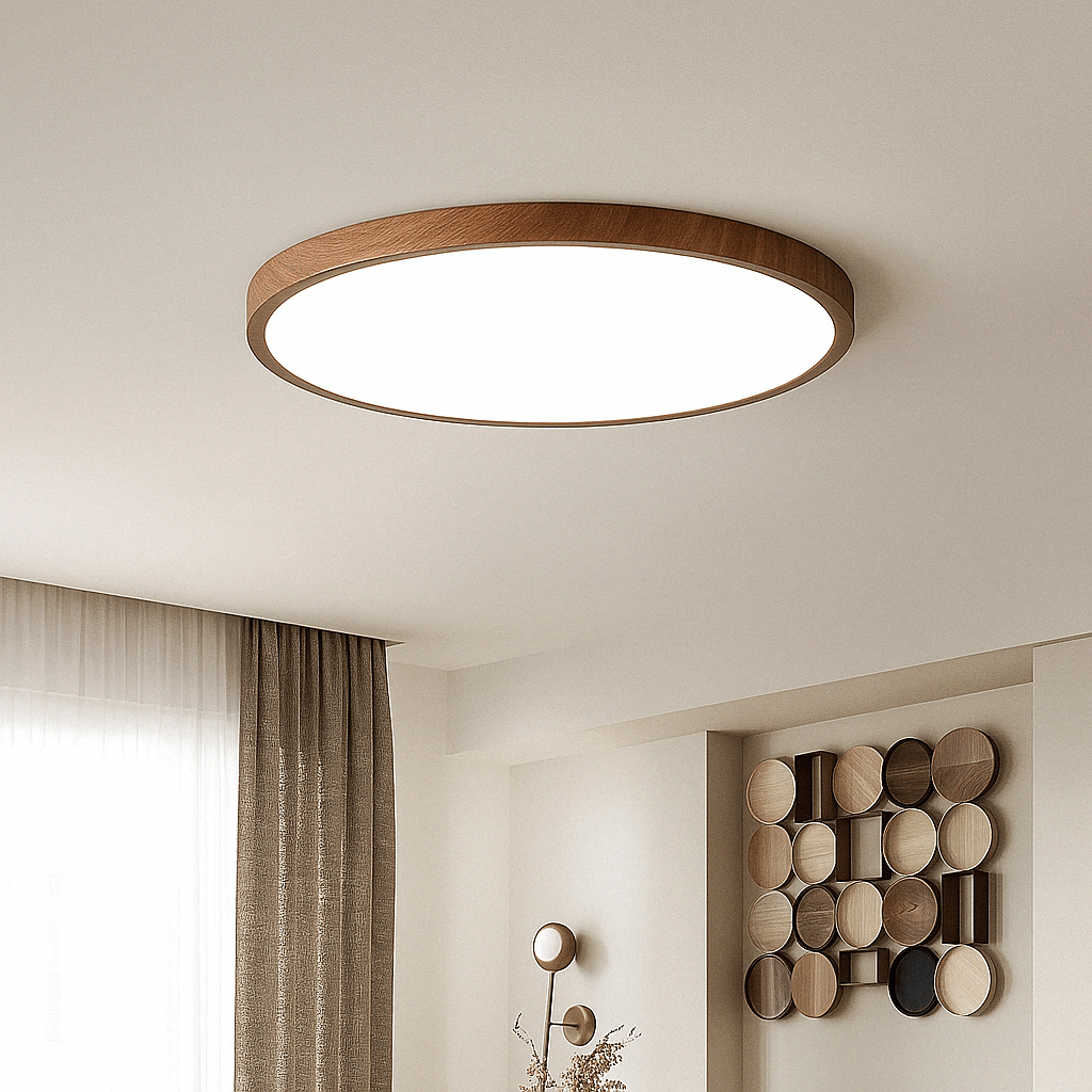 Ultrathin Wood-Design LED Ceiling Lamp