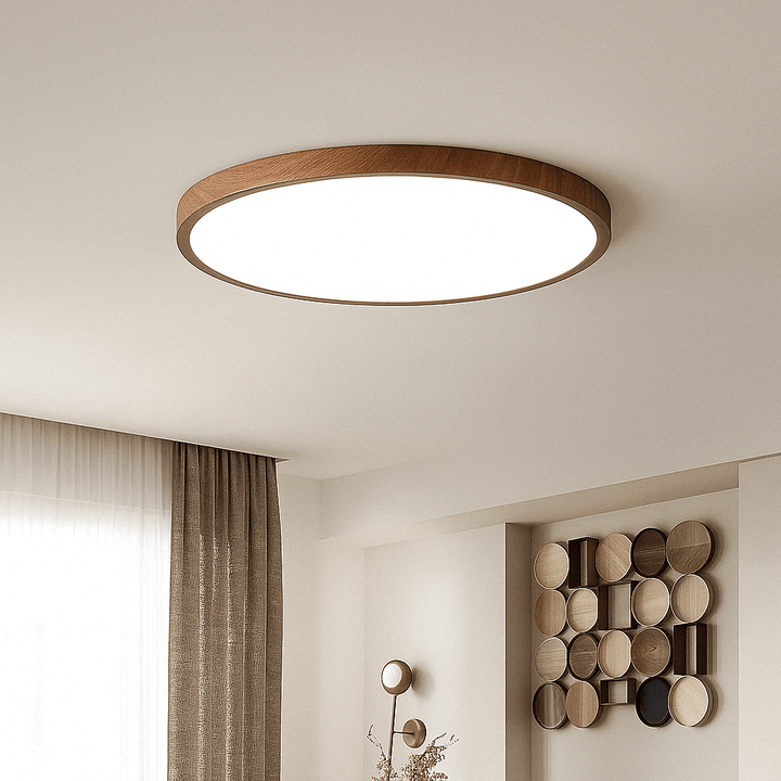 Ultrathin Wood-Design LED Ceiling Lamp