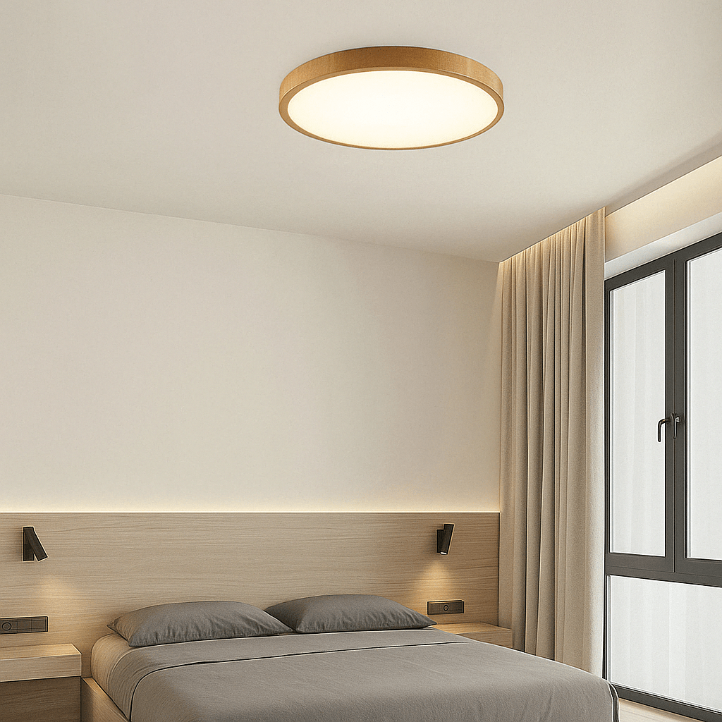 Ultrathin Wood-Design LED Ceiling Lamp