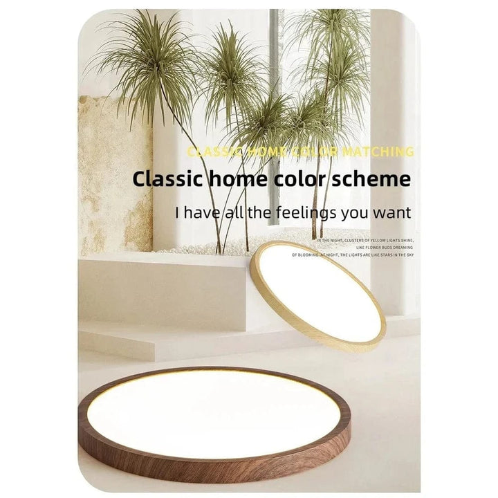 Ultrathin Wood-Design LED Ceiling Lamp