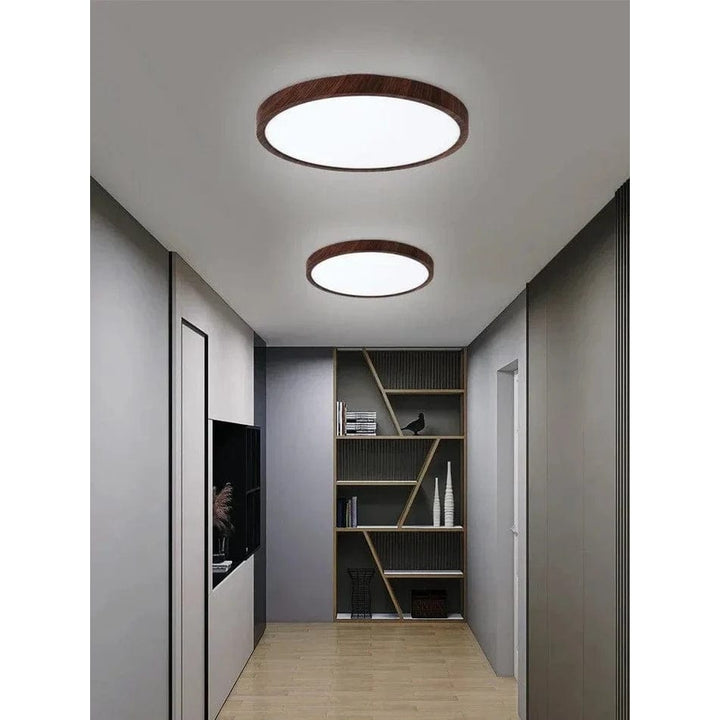 Ultrathin Wood-Design LED Ceiling Lamp
