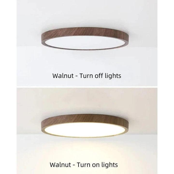 Ultrathin Wood-Design LED Ceiling Lamp
