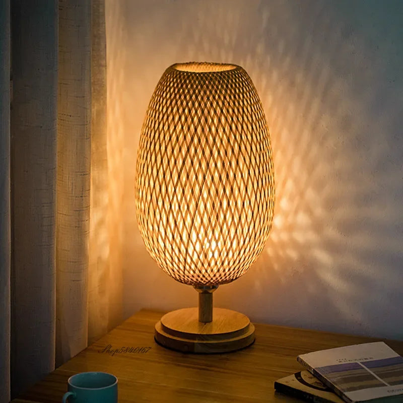 Vintage Bamboo Table Lamp - TimberGlow | Kalsten