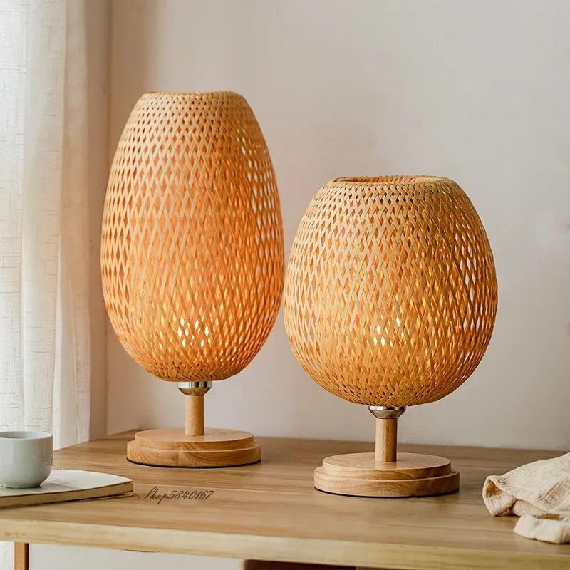 Vintage Bamboo Table Lamp - TimberGlow | Kalsten