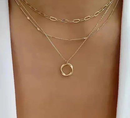 Skanto | Vintage Gold Layered Necklace and Pendant Necklace