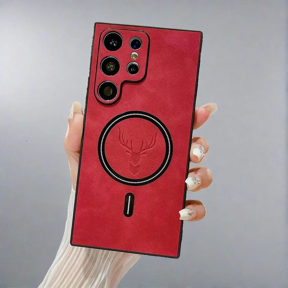 Brehn | Leather case for Samsung phone | Magnetic wireless charging case