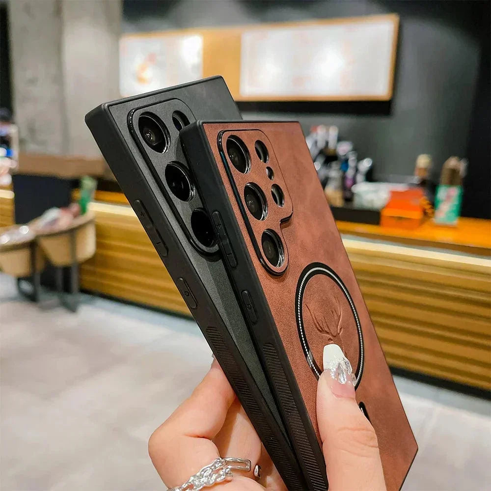 Kalsten | Leather Case for Samsung Phone | Magnetic Wireless Charging Case