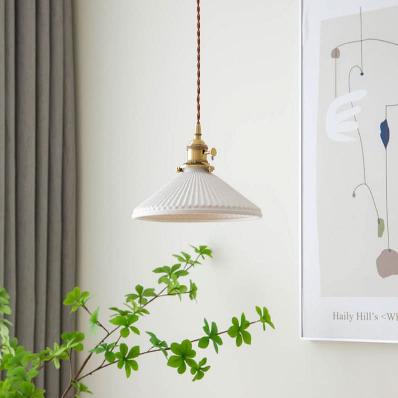 Kalsten | Scandinavian White Ceramic Pendant Light