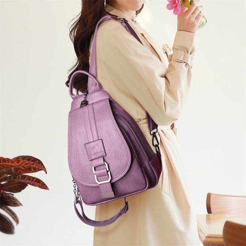 Premium Water-Resistant Leather Backpack for Women | Kalsten