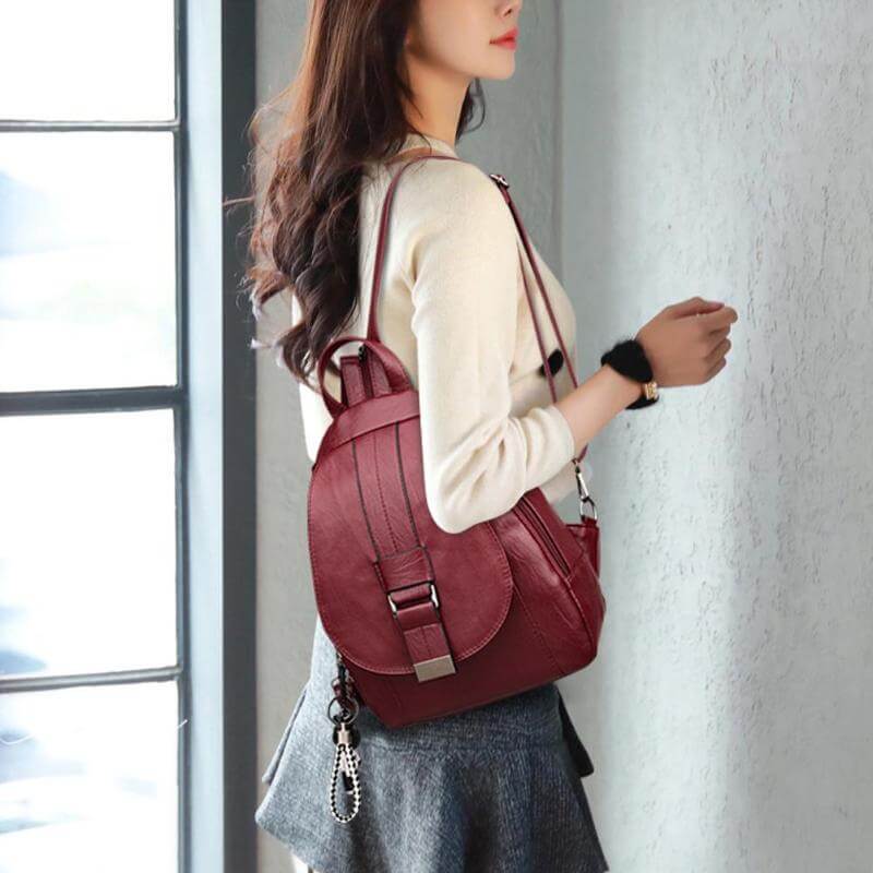 Premium Water-Resistant Leather Backpack for Women | Kalsten