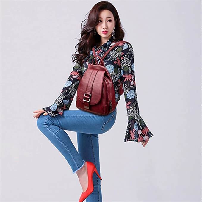 Premium Water-Resistant Leather Backpack for Women | Kalsten