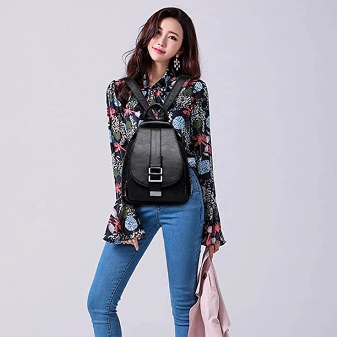Premium Water-Resistant Leather Backpack for Women | Kalsten