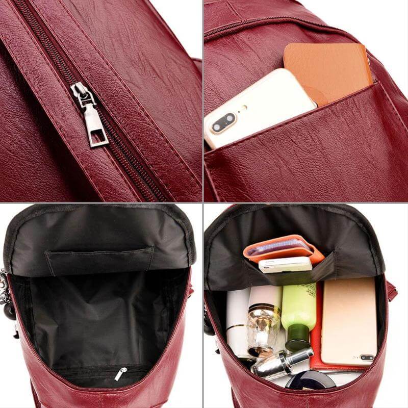 Premium Water-Resistant Leather Backpack for Women | Kalsten