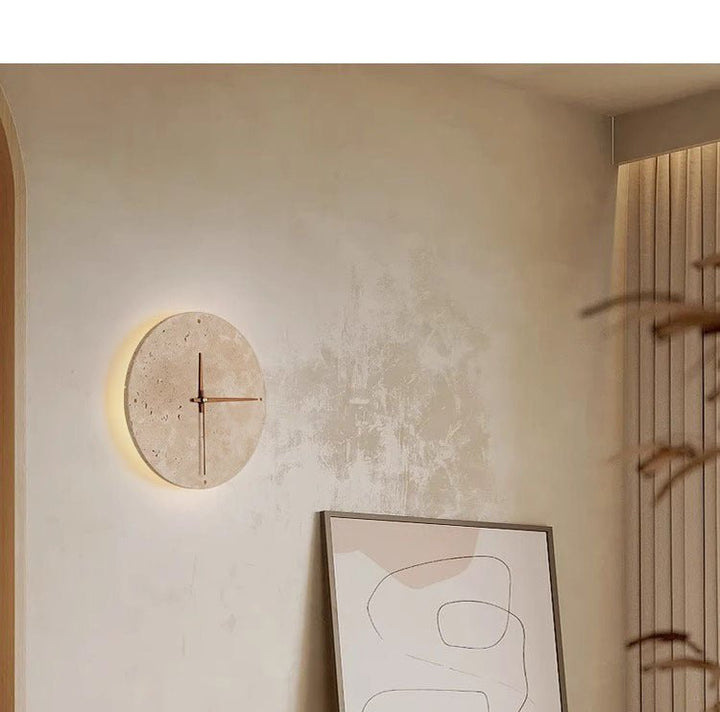Kalsten | Awaken your space with the Wabi-sabi wall clock made of travertine