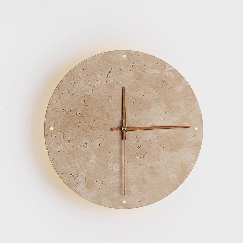 Kalsten | Awaken your space with the Wabi-sabi wall clock made of travertine