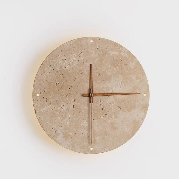 Kalsten | Awaken your space with the Wabi-sabi wall clock made of travertine