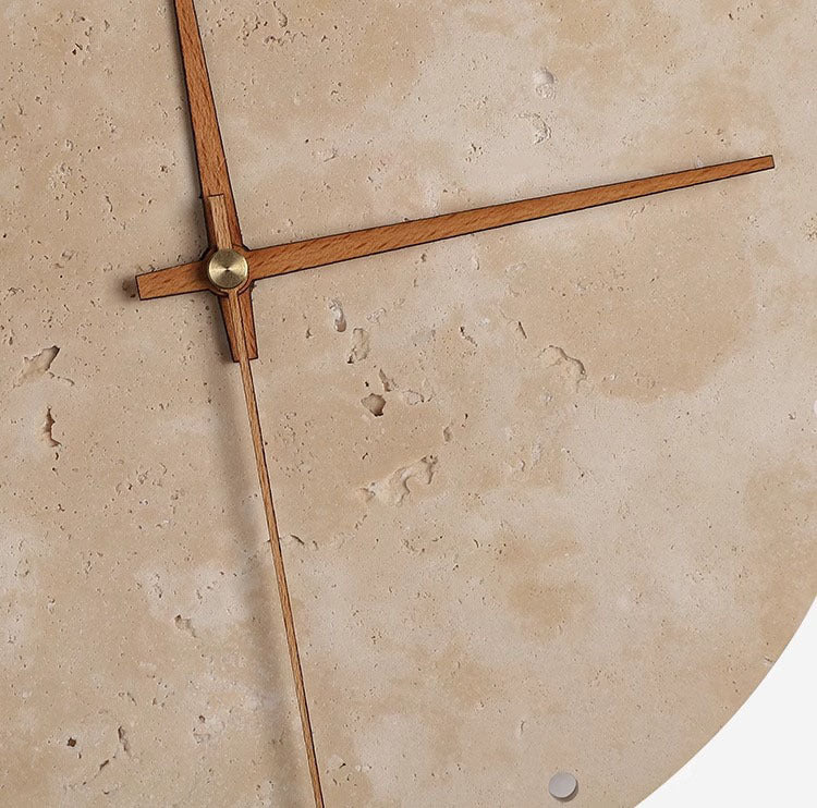 Kalsten | Awaken your space with the Wabi-sabi wall clock made of travertine