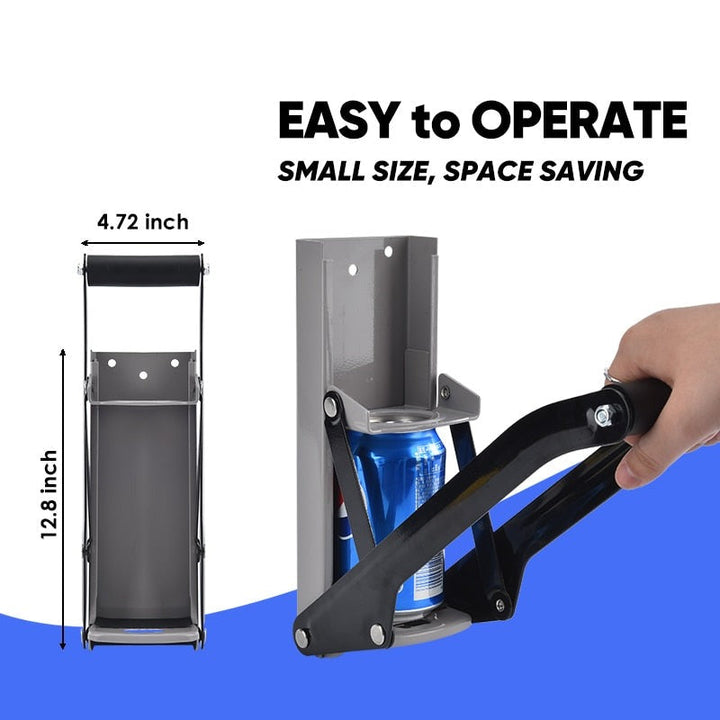 Wall-Mounted Metal Commercial Can Crusher with Bottle Opener | Kalsten