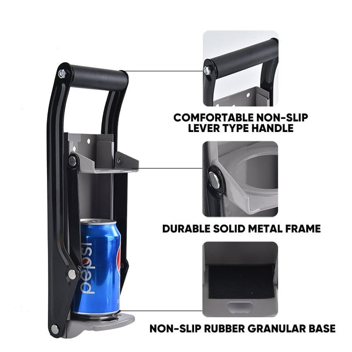 Wall-Mounted Metal Commercial Can Crusher with Bottle Opener | Kalsten