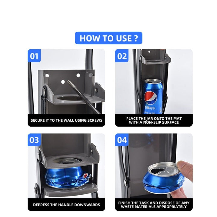 Wall-Mounted Metal Commercial Can Crusher with Bottle Opener | Kalsten