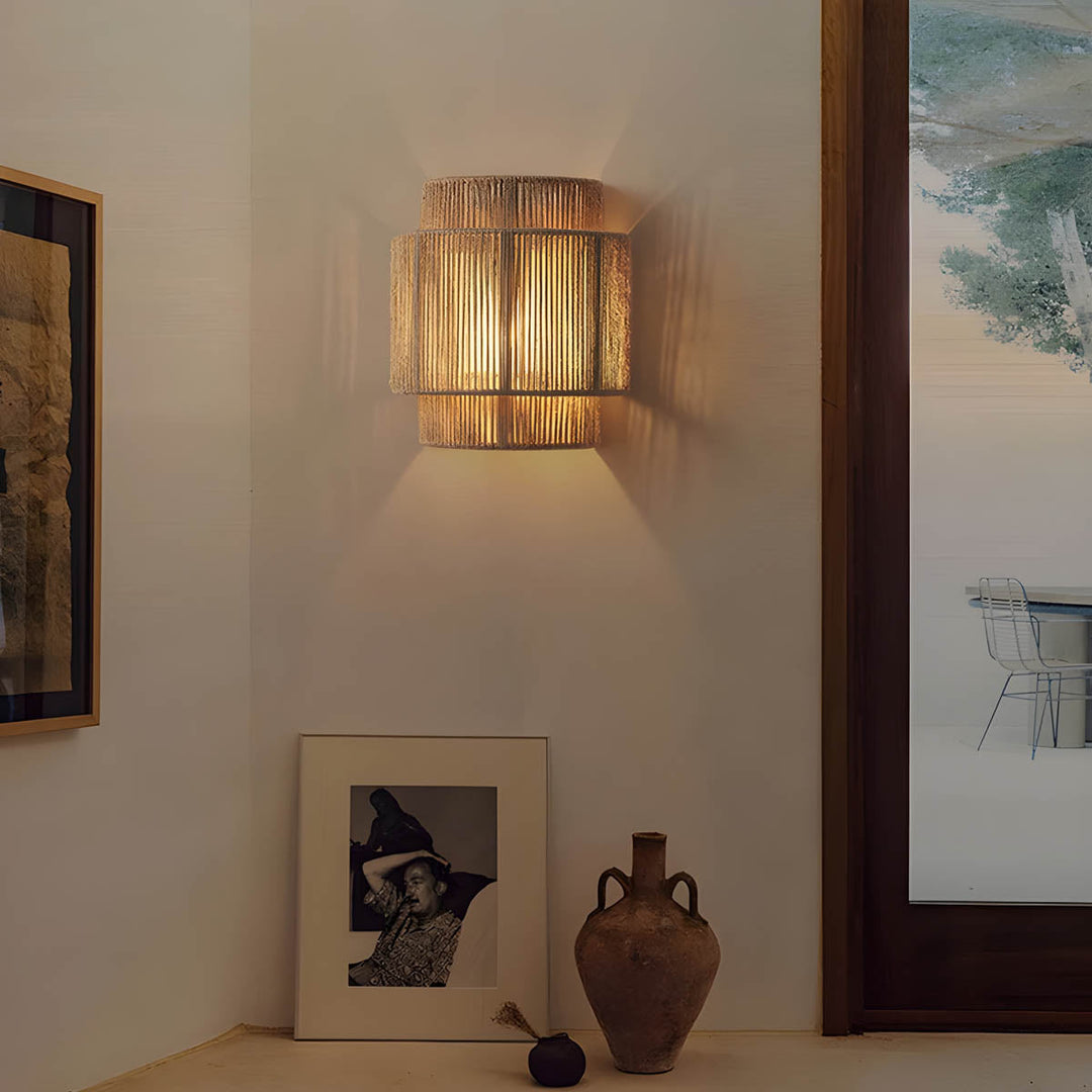 Rustic Rope Wall Lamp Indoor Light Fixture