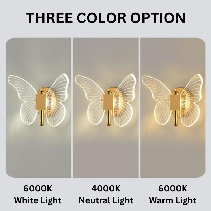 FloraVyne LED Wall Light – Butterfly-shaped design lamp with 3 light modes energy-saving and elegant | Kalsten