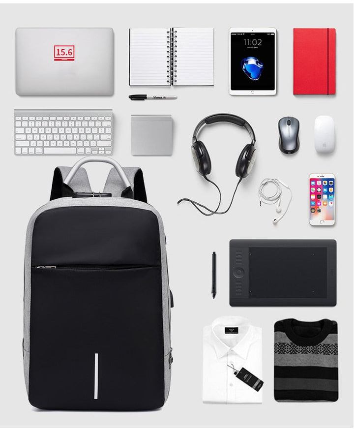 Water-Resistant Anti-Theft Backpack with USB Charging Port – SafeCarry | Kalsten