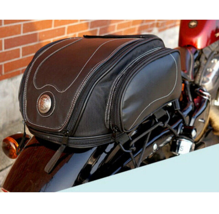 Water-Resistant Motorcycle Tail Bag with Expandable Storage | Kalsten