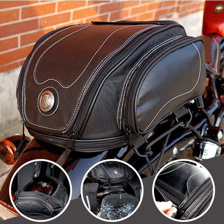 Water-Resistant Motorcycle Tail Bag with Expandable Storage | Kalsten