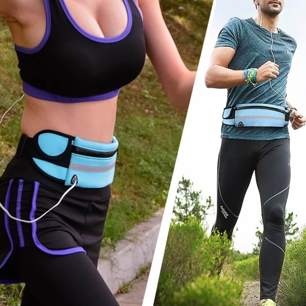 Water-Resistant Running Waist Belt – 1+1 FREE Fitness & Travel Storage Pack | Kalsten
