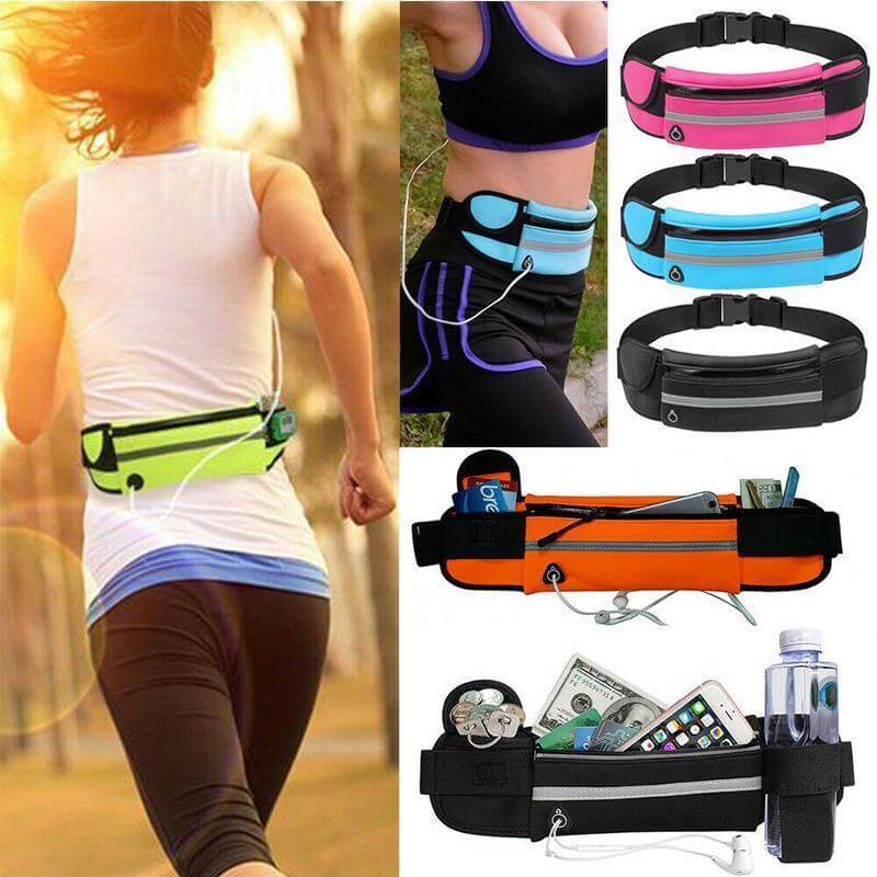 Water-Resistant Running Waist Belt – 1+1 FREE Fitness & Travel Storage Pack | Kalsten
