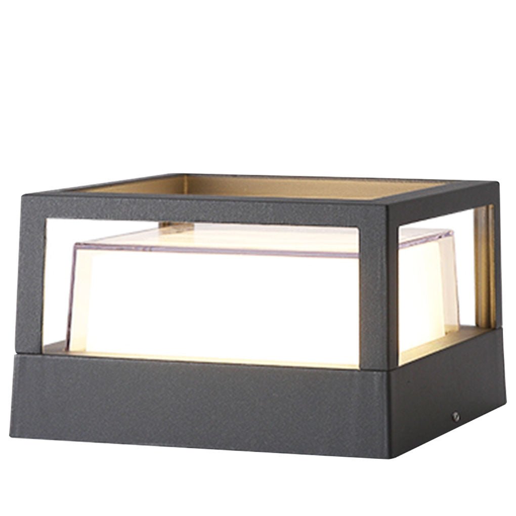 Square Double Layer Shade Outdoor Pier Mount Light Post Lamp | Kalsten