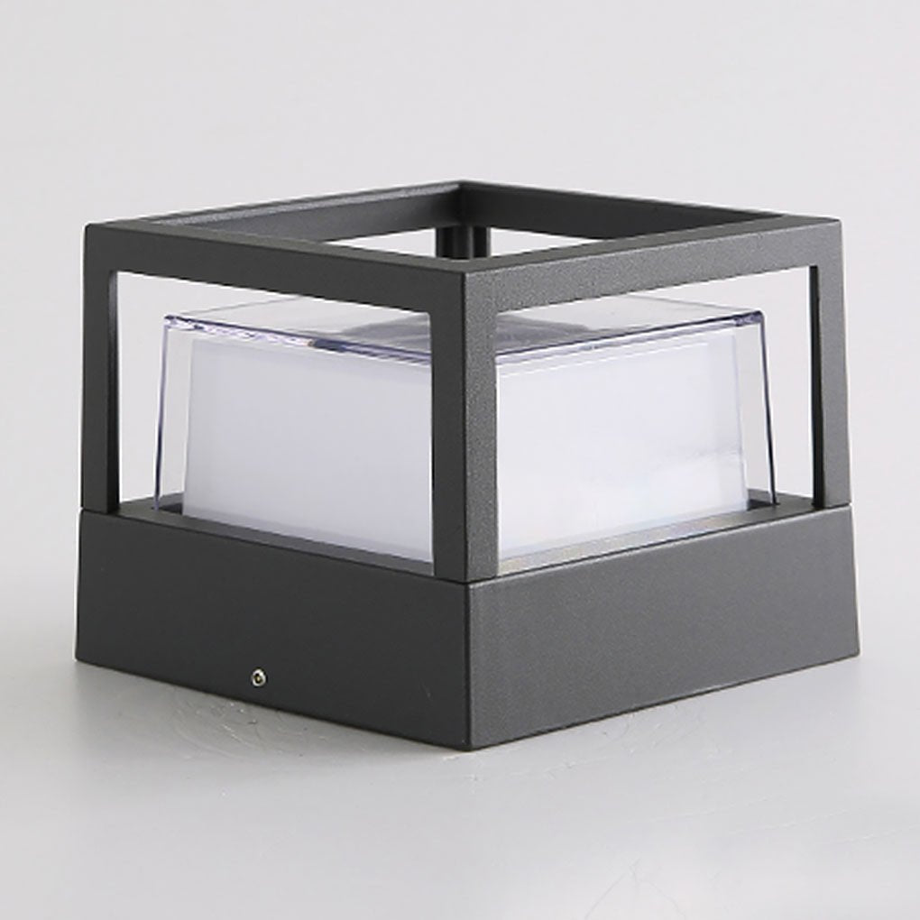 Square Double Layer Shade Outdoor Pier Mount Light Post Lamp | Kalsten