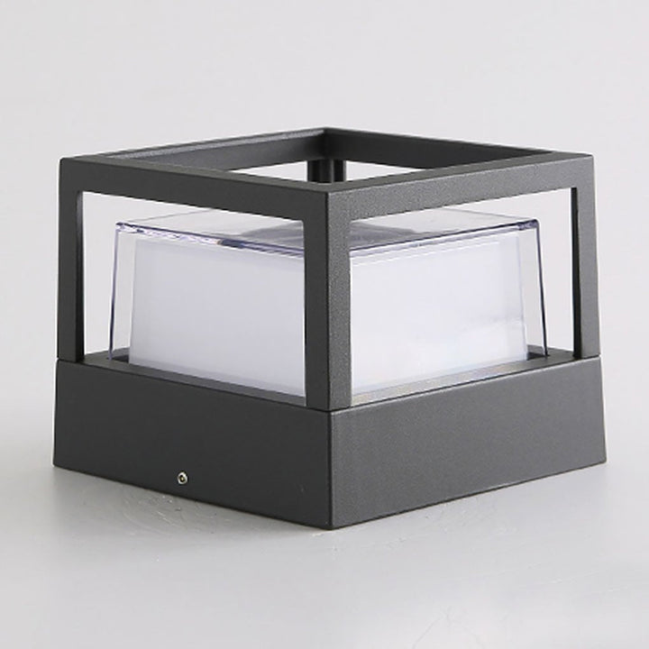 Square Double Layer Shade Outdoor Pier Mount Light Post Lamp | Kalsten