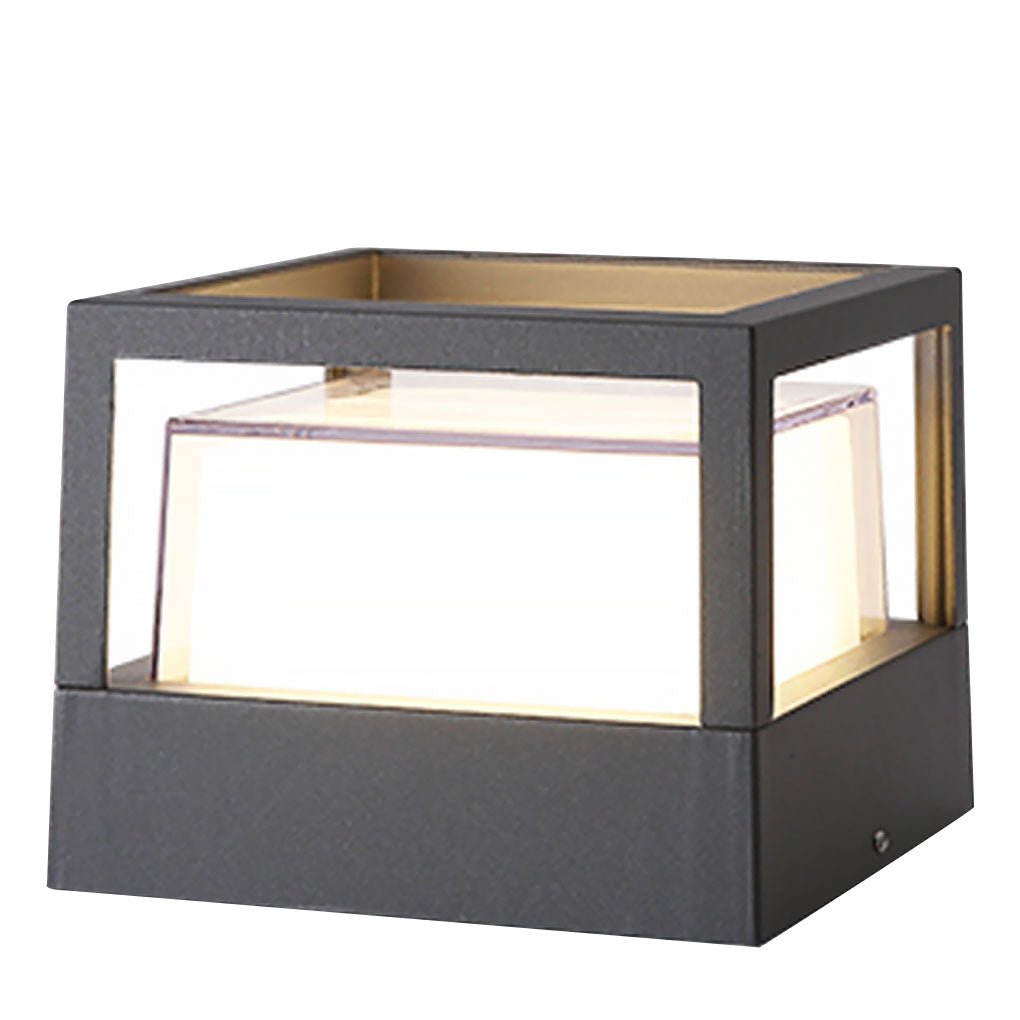 Square Double Layer Shade Outdoor Pier Mount Light Post Lamp | Kalsten