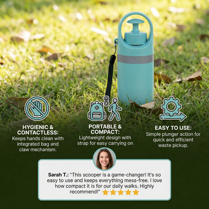 Dog Poop Scooper with Bags – Portable Outdoor Cleaning Kit Skanto