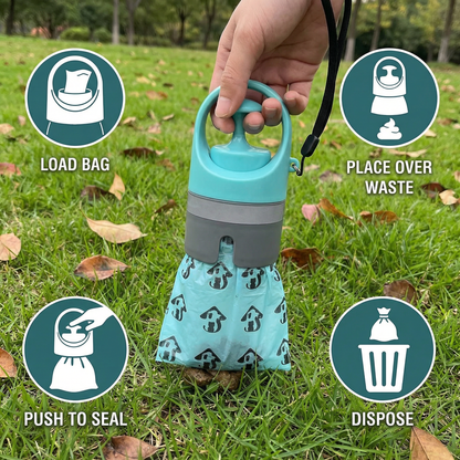 Dog Poop Scooper with Bags – Portable Outdoor Cleaning Kit Skanto