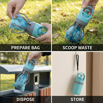 Dog Poop Scooper with Bags – Portable Outdoor Cleaning Kit Skanto