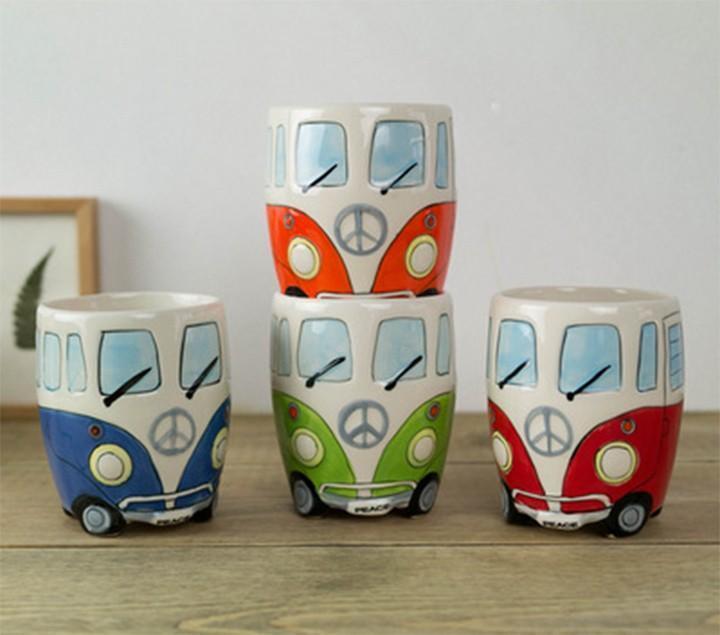 Kalsten | GroovyCup Camperbus Mug – Retro Ceramic Coffee Mug 330ml
