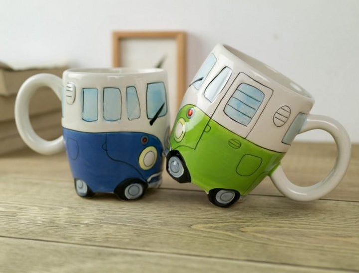 Kalsten | GroovyCup Camperbus Mug – Retro Ceramic Coffee Mug 330ml