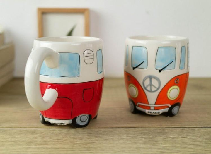 Kalsten | GroovyCup Camperbus Mug – Retro Ceramic Coffee Mug 330ml