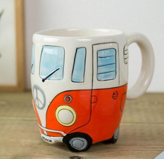 Kalsten | GroovyCup Camperbus Mug – Retro Ceramic Coffee Mug 330ml